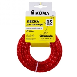 Леска для триммеров скрученный квадрат KUMA 3,0 15м