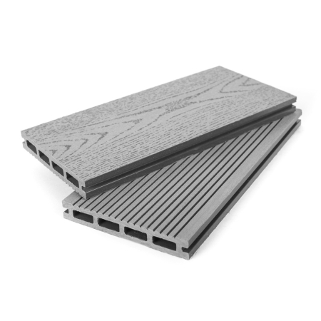 Террасная доска Grand Line 140 мм тиснение под дерево Серый 3м ДПК