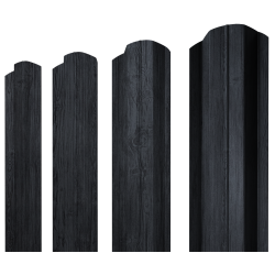 Штакетник М-образный B фигурный 0,45 Print Premium Grey Wood TwinColor