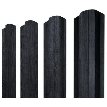 Штакетник М-образный B фигурный 0,45 Print Premium Grey Wood TwinColor