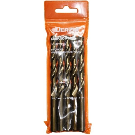 Сверло DERZHI по металлу Р6М5 9,0мм