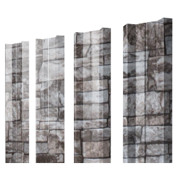 Штакетник М-образный А с прямым резом 0,45 Print Elite Fine Stone TwinColor
