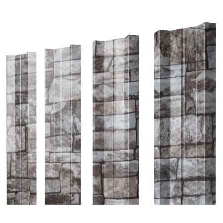 Штакетник М-образный А с прямым резом 0,45 Print Elite Fine Stone TwinColor