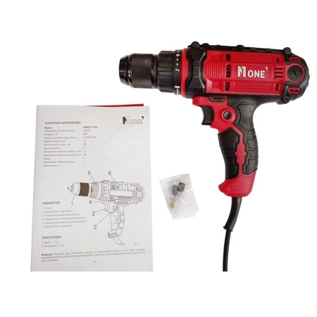 Шуруповерт сетевой Number one ЕD650/13-PRO (650Вт,50Hm.13мм мет.патрон, 4 м сет.кабель2скор.,реверс)