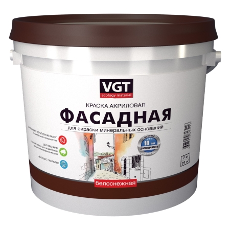 VGT Белоснежная краска ВД-АК 1180 д/нар./внутр. работ моющаяся 7 кг