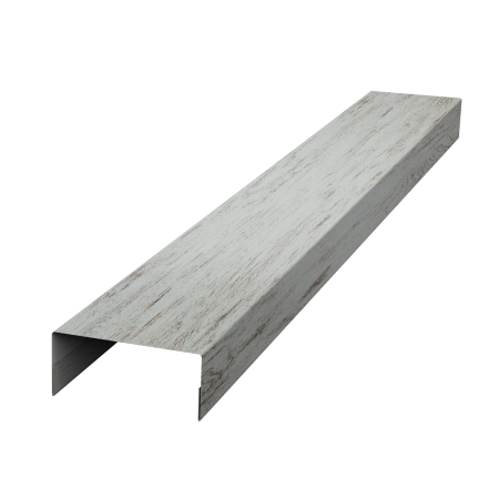 Ламель лицевая 125 забора жалюзи Texas стартовая/финишная для калиток и ворот 0,45 Snow Wood