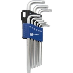 Набор ключей угловых КОБАЛЬТ удлиненных Tamper TORX T10, T15, T20, T25, T27, T30, T40, T45, T50 (9 ш