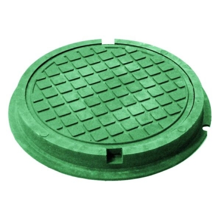 Люк д/колодцев садовый малый 42х42 круглый зеленый