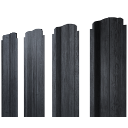 Штакетник П-образный В фигурный 0,45 Print Premium Grey Wood TwinColor