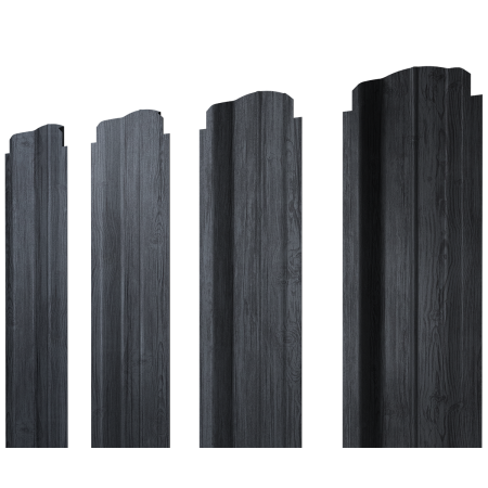 Штакетник П-образный В фигурный 0,45 Print Premium Grey Wood TwinColor