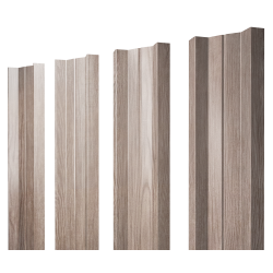 Штакетник М-образный А с прямым резом 0,45 Print Elite White Wood TwinColor