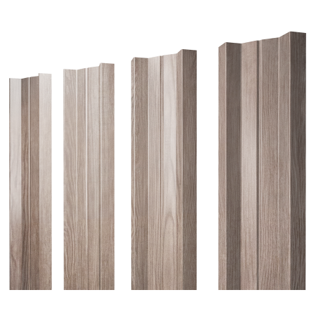 Штакетник М-образный А с прямым резом 0,45 Print Elite White Wood TwinColor