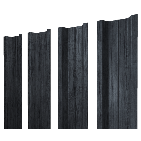 Штакетник П-образный В с прямым резом 0,45 Print Premium Grey Wood TwinColor