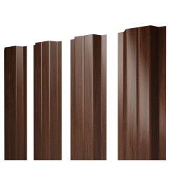 Штакетник П-образный A с прямым резом 0,45 Print Elite Choco Wood TwinColor