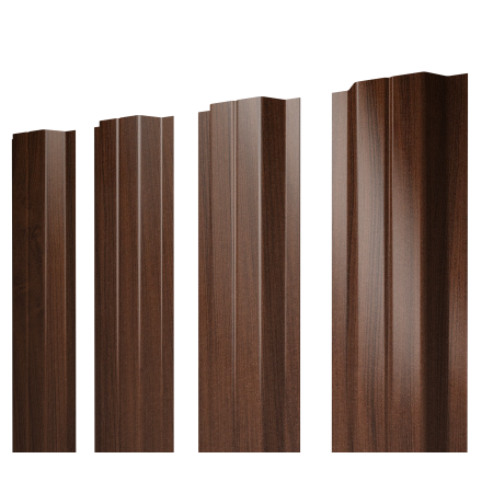 Штакетник П-образный A с прямым резом 0,45 Print Elite Choco Wood TwinColor