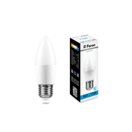 Лампа светодиодная FERON LB-770 (11W) 230V Е27 6400K С35 свеча дневной
