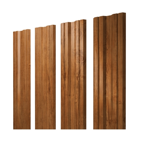 Штакетник Twin с прямым резом 0,45 Print Elite Golden Wood TwinColor