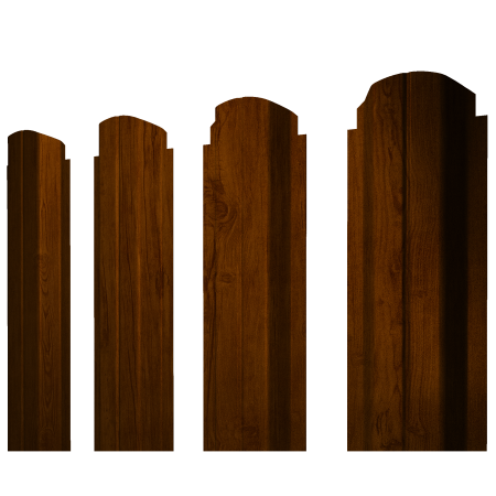 Штакетник П-образный А фигурный 0,45 Print-Double Premium Golden Wood Intense F