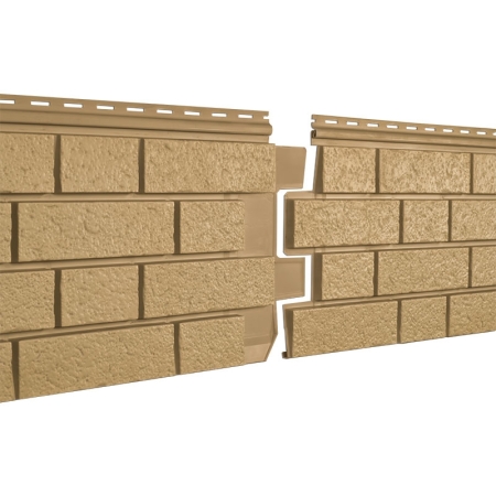 Сайдинг виниловый Stone-House S-Lock КЛИНКЕР горчичный 0,292*1,95 15 шт./уп.