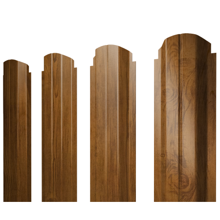 Штакетник П-образный А фигурный 0,45 Print Elite Golden Wood TwinColor