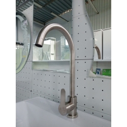 Смеситель для кухни DIST D945-1М (сатин,гайка,силумин)