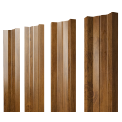 Штакетник М-образный А с прямым резом 0,45 Print Elite Golden Wood TwinColor