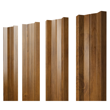 Штакетник М-образный А с прямым резом 0,45 Print Elite Golden Wood TwinColor
