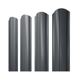 Штакетник Полукруглый Slim фигурный 0,5 Drap RAL 7024 мокрый асфальт