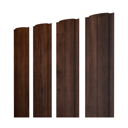 Штакетник Полукруглый Slim с прямым резом 0,4 Print Premium Cherry Wood Fresh TwinColor