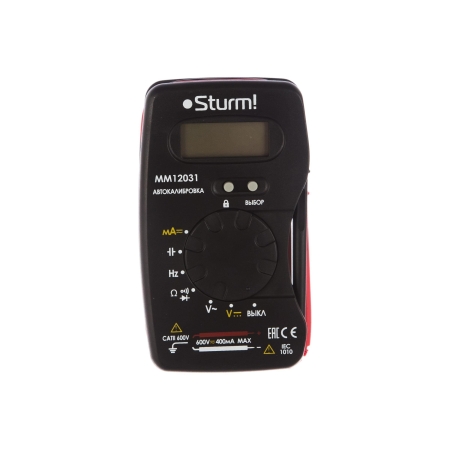 Мультиметр Sturm ЖК дисплей,автодипазон ММ 12031