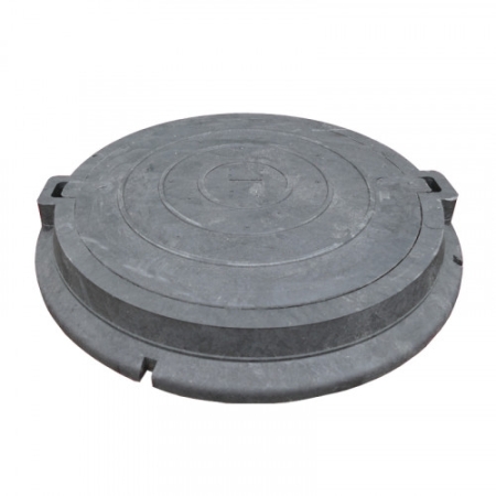 Люк полим/песчан. КРУГЛЫЙ легк. СЕРЫЙ 3т D-575(крышка) D-750(обечайка)