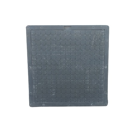 Люк полим/песчан. КВАДРАТ угол 90 легк. ЧЕРНЫЙ 3т 585*585(крышка) 680*680(обечайка)