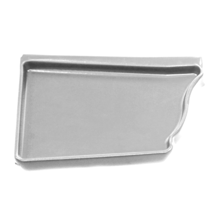 Заглушка желоба левая Vortex 127мм RAL 9003