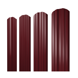 Штакетник Twin фигурный 0,45 Drap RAL 3005 красное вино