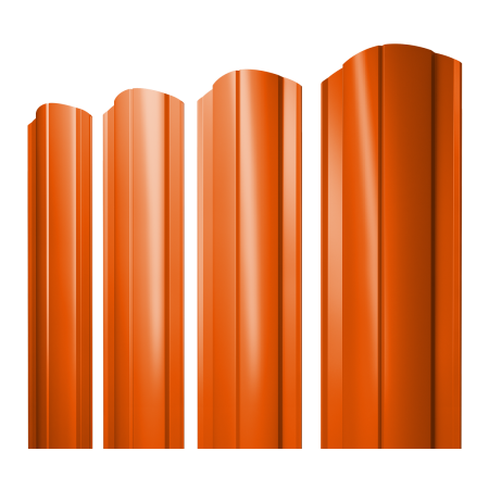 Штакетник Круглый фигурный 0,45 PE RAL 2004 оранжевый