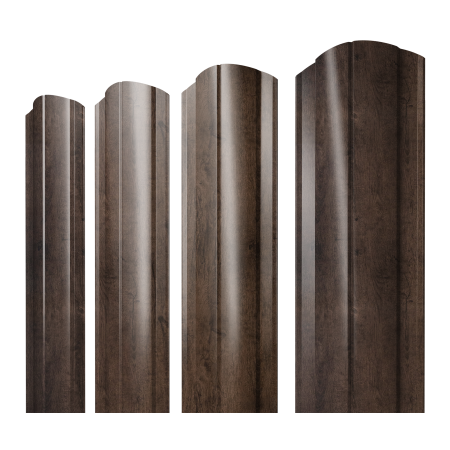 Штакетник Круглый фигурный 0,45 Print Elite Antique Wood TwinColor