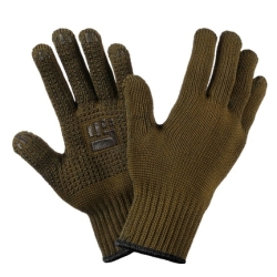 Перчатки х/б с ПВХ 2х-слойные 7,5кл. XL,250,1текс, олива