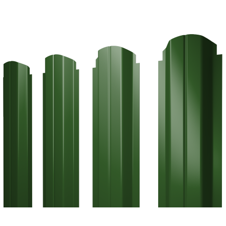 Штакетник П-образный А фигурный 0,45 PE RAL 6002 лиственно-зеленый