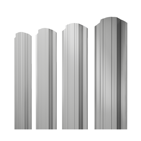 Штакетник Прямоугольный фигурный 0,45 PE RAL 9006 бело-алюминиевый