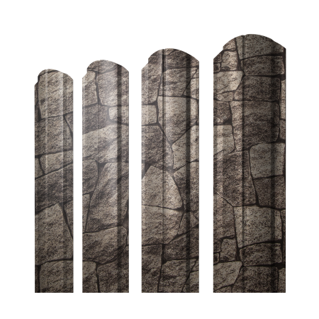 Штакетник Полукруглый Slim фигурный 0,45 Print Elite King Stone TwinColor