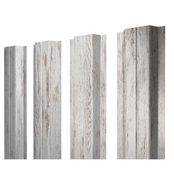 Штакетник П-образный A с прямым резом 0,45 Print Elite Snow Wood TwinColor