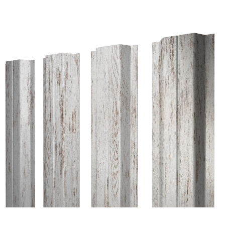 Штакетник П-образный A с прямым резом 0,45 Print Elite Snow Wood TwinColor
