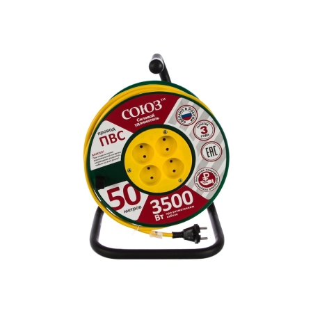 Удлинитель Катушка СОЮЗ 4гн 3500ВТ 2*1,5 50м