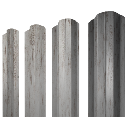 Штакетник М-образный B фигурный 0,45 Print Elite Snow Wood TwinColor
