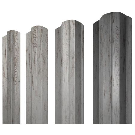 Штакетник М-образный B фигурный 0,45 Print Elite Snow Wood TwinColor