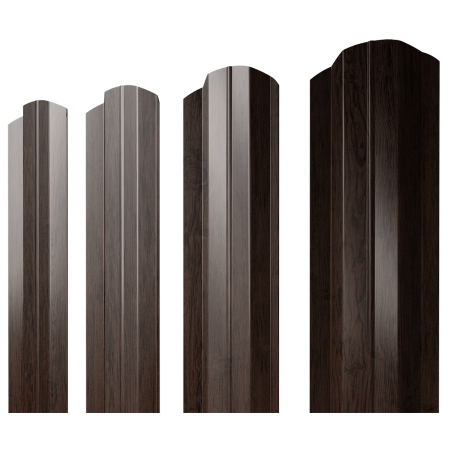 Штакетник М-образный B фигурный 0,45 Print Premium Antique Wood TwinColor