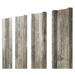 Штакетник М-образный А с прямым резом 0,45 Print Elite Nordic Wood TwinColor