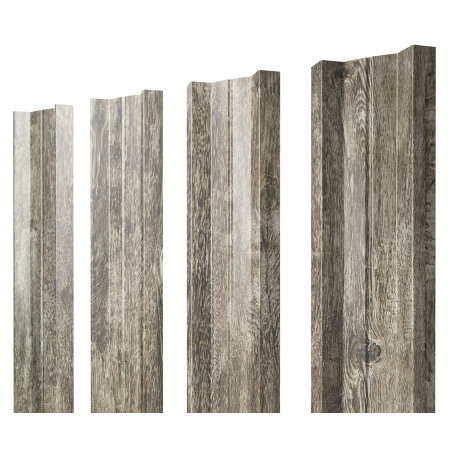 Штакетник М-образный А с прямым резом 0,45 Print Elite Nordic Wood TwinColor