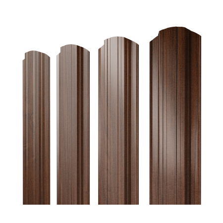 Штакетник Прямоугольный фигурный 0,45 Print Elite Choco Wood TwinColor