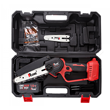 Акк. цепная пила Number one ECS18/3/0-PRO(18 V, 3,0 Ач, З/У15,2см шина 37зв.+10 смшина 28зв.)Кейс